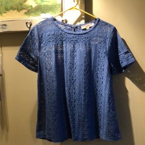 Blue Lace Loft Top NWT